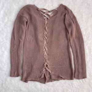 Criss Cross Love Tree Mauve Cardigan